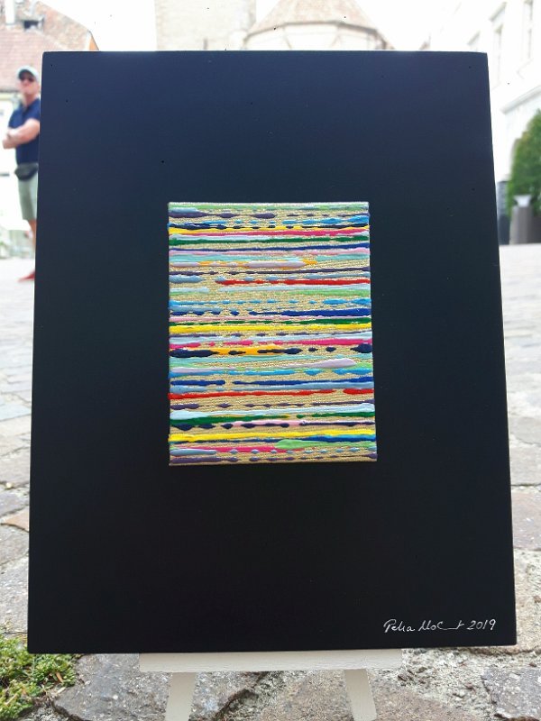 Coloured lines 10 2019 22x17 Acryl-Lack LW